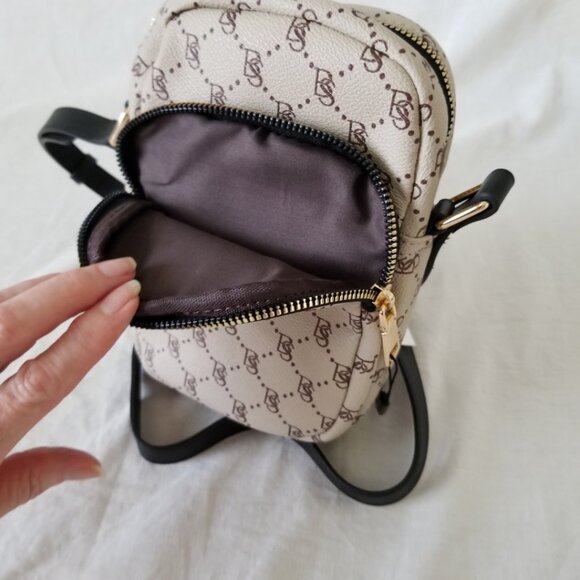 NWT! Bostanten Brown/Beige Cell Purse/Crossbody/Shoulder Bag with Adjust. Strap - Picture 9 of 13